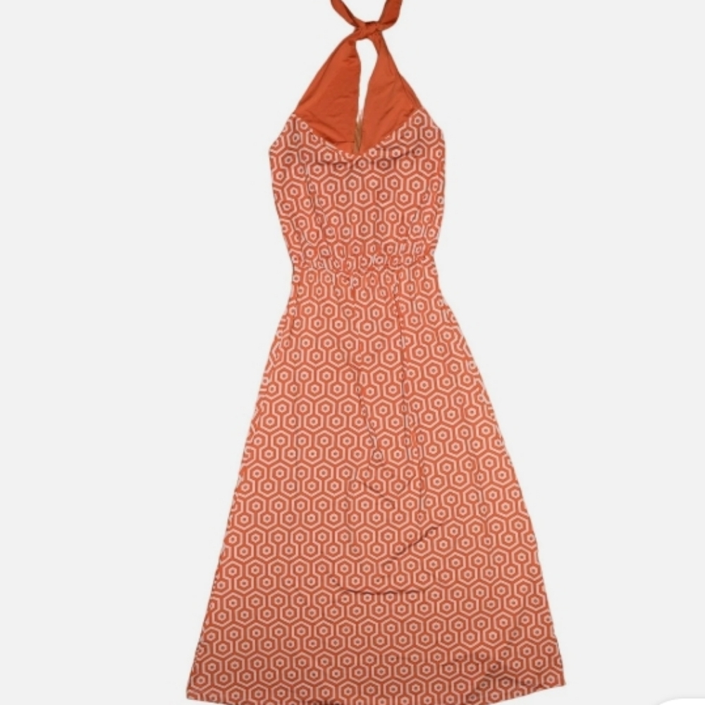 Mud Pie Orange Halter Maxi Dress